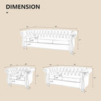 QHITTY 2 Piece Living Room Set, Sectional Chesterfield Sofa Chair Contemporary - Image 2