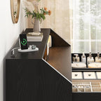 Rattan 6 Drawer Dresser with LED Lights & Power Outlet, Wide Rattan Dresser TV - Image 4