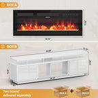 80" Fireplace TV Stand with Double LED Lights - Image 4