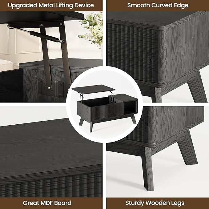 Wood Lift Top Coffee Table - Image 3