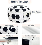 Lukeight Soccer Stuffed Animals Storage Bean Bag Chair Cover - Image 5