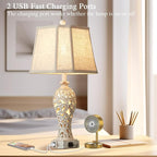 Set of 2 Rustic Table Lamps for Living Room Bedroom, Farmhouse Vintage - Image 8