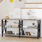 LVB Industrial Entryway Table, Farmhouse Rustic Console Table Behind Couch - Image 5