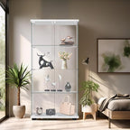 Display Cabinet with Glass Door and Lock, 4-Shelf Fast Installation in 30 Mins - Image 6