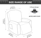 Genina Recliner Chair Covers, Stretch Reclining Chair Cover, Recliner Sofa - Image 5