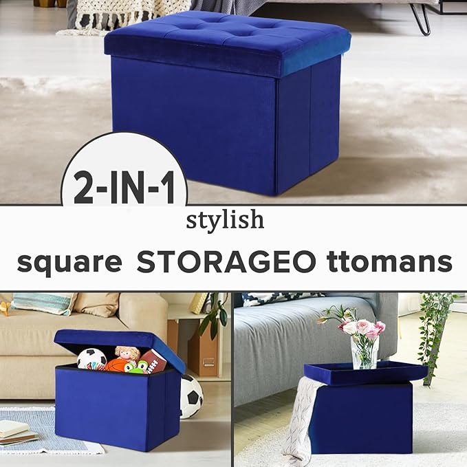LINMAGCO Small Velvet Ottoman - Image 8