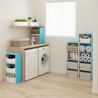 Furinno Luder 3-Tier Open Shelf Bookcase, Light Blue/White - Image 2