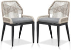 PURPLE LEAF Patio Dining Chair Set 2 Pieces Aluminum Modern Furniture Seating - Image 3