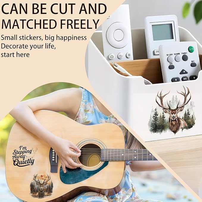 4 Sheets Rub on Transfers for Crafts, Forest Deer Furniture Transfers for Wood - Image 6