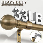 Antique Bronze Curtain Rods for Windows 48 to 84 Inch 1" Diameter Adjustable - Image 5