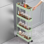 SPACELEAD 2-piece Set Slim Storage Cart 3 Tier, Bathroom Organizer Rolling - Image 5