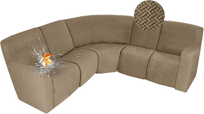 ALIECOM 100% Waterproof Recliner Sectional Couch Covers L Shape Stretch Corner by ALIECOM