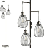 Nintiue Dimmable Floor Lamp, 3 x 800LM LED Edison Bulbs Included, Industrial by Nintiue