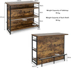 PETSITE Industrial Home Bar Unit, Stationary Kitchen Island w/ 4-Tier Storage - Image 8