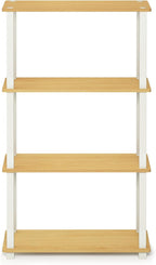 Furinno TURN-S-TUBE Storage Shelves, 4-Tier Book Shelf, Corner Shelf, Toolless - Image 4
