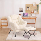 Welnow Lazy Chair with Ottoman, Modern Accent Chair with Armrests and a Side - Image 8