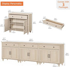 WAMPAT Farmhouse TV Stand for 100 Inch TV, 3-in-1 TV Console Table for - Image 3