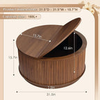 LYNCOHOME 31.5'' Fluted Flip Top Round Coffee Table - Image 2