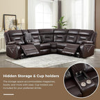 EBELLO Faux Leather Reclining Sectional Sofa Set - Image 4