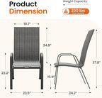 JEAREY Patio Dining Chairs Set of 4, Outdoor Stackable Dining Furniture Set - Image 3