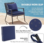 MIULEE Navy Outdoor Seat Cushion 24x24 Inch Waterproof & 3 Year Fade Resistant - Image 4
