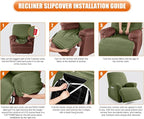 VANSOFY Recliner Chair Cover, 3-Pieces Stretch Lazy Boy Recliner Covers - Image 6