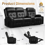 Recliner Sofa Set, Massage Home Theater Set - Image 5