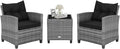 HAPPYGRILL 3 Pieces Patio Conversation Set, Outdoor Furniture Set PE Rattan by HAPPYGRILL