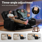 Loveseat Recliner Sofa, Home Theater Seating Massage Reclining Couch - Image 3