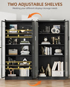 Dystler Display Cabinet with Glass Doors and Shelves, 5 Tier Display Case - Image 5