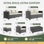 Aoxun 10 Piece Outdoor Patio Furniture Set 7 Seats, Outdoor Sectional - Image 9