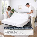 Cottington Lane Sleeper Sofa Sheets Full Size, 4 Piece Premium Quality 100% - Image 8