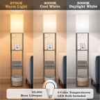 RUNTOP Floor Lamp with Shelves, Shelf Lamp with 3 Color Temperature LED Bulb - Image 6