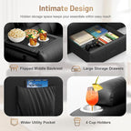3-Seater Loveseat Recliner Sofa, Home Theater Seating Reclining Couch - Image 6