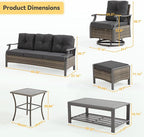 Outdoor Patio Furniture Set, 7 Pieces Outdoor Conversation Sets - Image 2