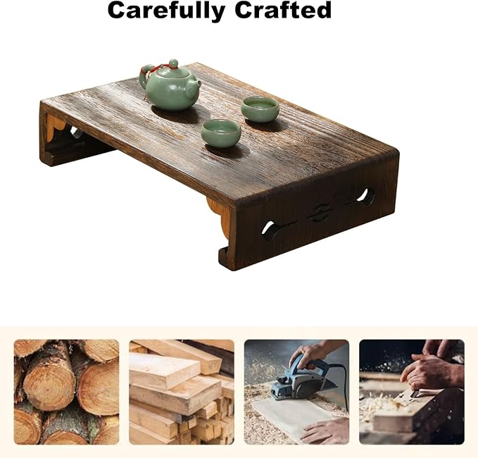 Japanese Style Tatami Table, Low Wood Stool, Suitable - Image 4