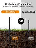 6 Pack String Light Poles for Outside, Thickened Metal Lights Hanger Pole - Image 4
