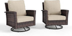 HERA'S HOUSE Outdoor Furniture, 2 x High Back Swivel Patio Chairs - Image 8