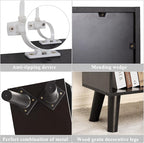 YAHARBO Black Bookshelf, 3 Tier Modern Bookcase - Image 6