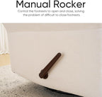 Rocking Chair Nursery with Adjustable Headrest, Manual Swivel Rocker Recliner - Image 8