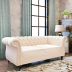 Mid-Century 2 Seater Sofa, Velvet Loveseat by YUCHIATHSoulFurniture