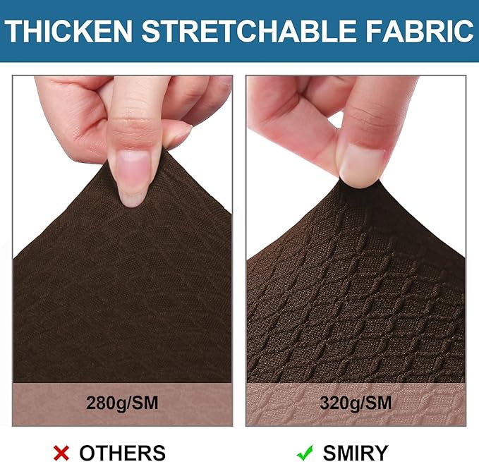 Smiry Waterproof Seat Covers for Dining Room Chairs Set of 10, Stretch Jacquard - Image 4