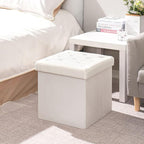 B FSOBEIIALEO Storage Ottoman Velvet Tufted Folding Ottomans Footstool Rest Seat - Image 7
