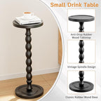 Rubber Wood‌ Small Side Table, Solid Wood‌ Round End Tables - Image 5