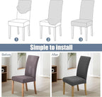 BIETYONE Stretch Dining Chair Covers Set of 6, Soft Removable Washable Kitchen - Image 4