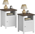 ChooChoo Farmhouse Nightstands Set of 2, Rustic Vintage End Side Table by ChooChoo