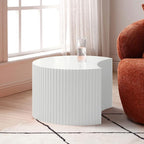 55.12'' White Round Nesting Coffee Table Set of 2, Modern Side End Table - Image 7