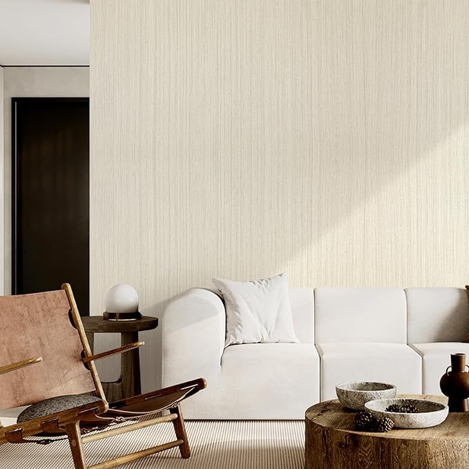 Grasscloth Wallpaper Peel and Stick Texture Contact Paper 15.7"x196.8" Vintage - Image 3