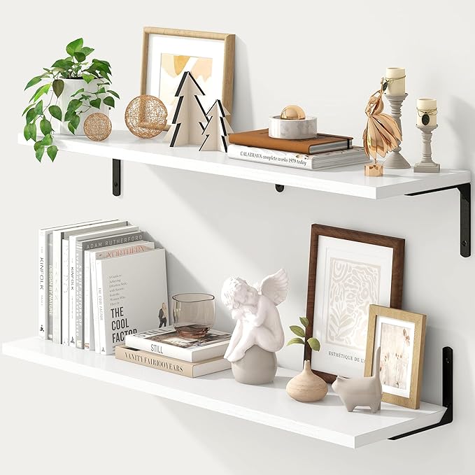 Fun Memories Deep Floating Shelves, 36W x 8D Floating Shelves Set of 2 by FunMemories