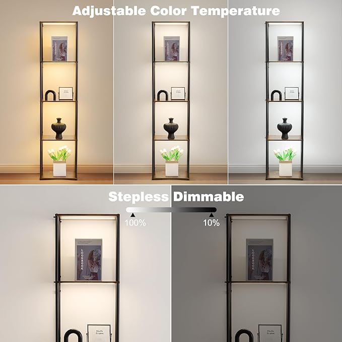 Tall Display Shelf with Lights, Dimmable LED Display Cases - Image 4